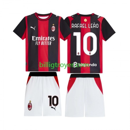 Billige Fotballdrakter AC Milan Rafael Leao 10 Barn Hjemmedraktsett 2026/27 Kortermet